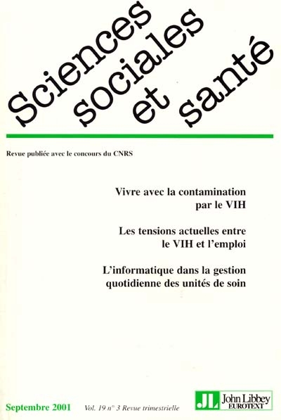 Sciences sociales et santé, n° 3 (2001)