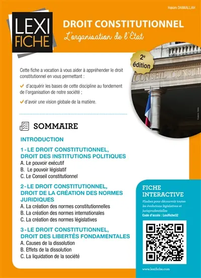 Droit constitutionnel : l'organisation de l'Etat