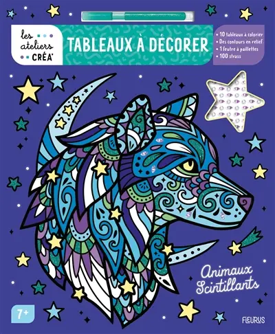 Tableaux à décorer : animaux scintillants