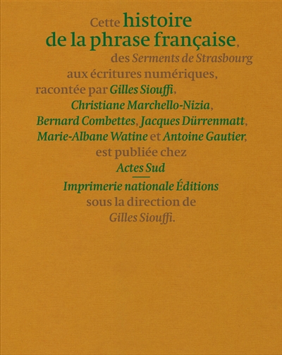 Histoire de la phrase française : des Serments de Strasbourg aux écritures numériques