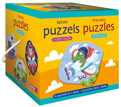 Eerste puzzels : voertuigen. Premiers puzzles : véhicules