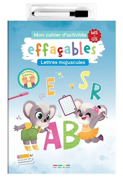 Mon cahier d'activités effaçables, MS, GS : lettres majuscules