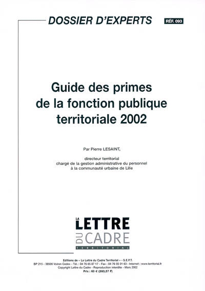Guide des primes de la fonction publique territoriale 2002