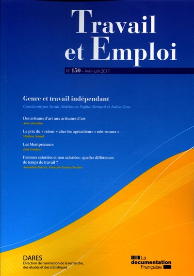 Travail et emploi, n° 150. Genre et travail indépendant