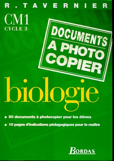 Biologie, documents à photocopier, CM1