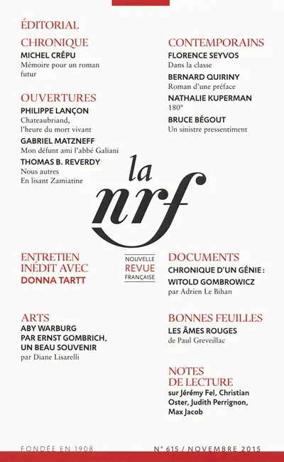 Nouvelle revue française, n° 615