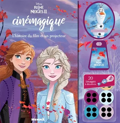 La reine des neiges II : mon livre cinémagique : l'histoire du film et un projecteur