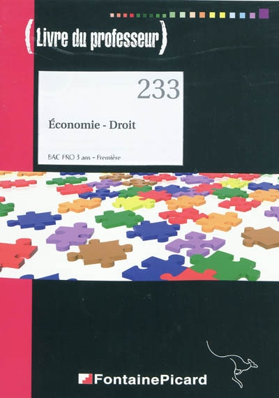 Economie-droit (livre du professeur) : bac pro 3 ans, première