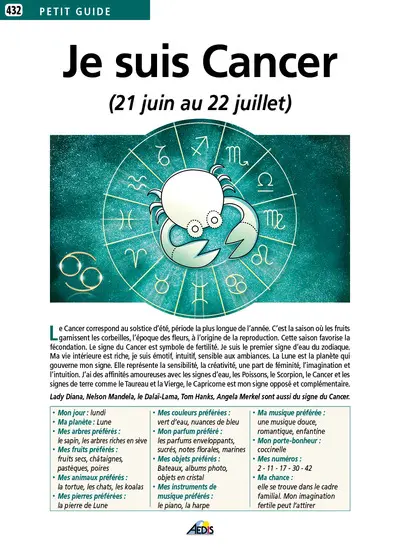 Je suis Cancer (21 juin au 22 juillet)