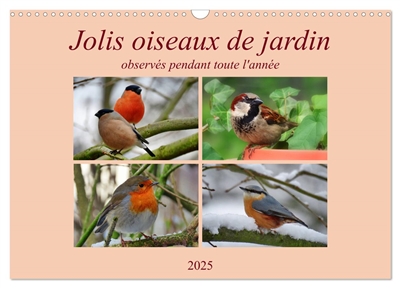Jolis oiseaux de jardin (Calendrier mural 2025 DIN A3 vertical), CALVENDO calendrier mensuel : Observés pendant toute l'année...