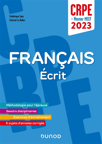 Français, écrit : CRPE + master MEEF 2023