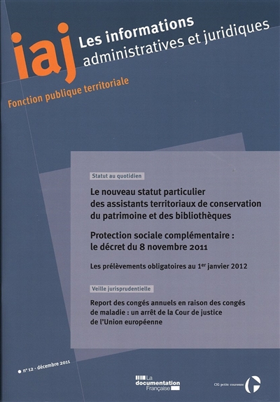 Informations administratives et juridiques, n° 12 (2011)