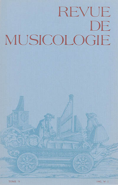 Revue de musicologie, n° 1 (1992)