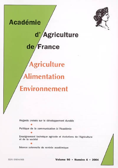 Comptes rendus de l'Académie d'agriculture de France, n° 90-4