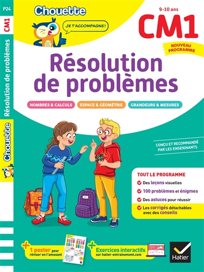 Résolution de problèmes CM1, 9-10 ans : leçons et exercices corrigés : cahier de soutien, nouveau programme