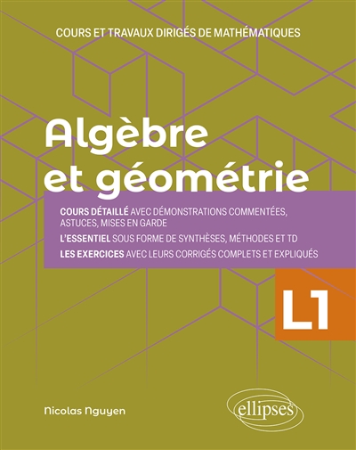 Algèbre et géométrie L1 : cours et travaux dirigés de mathématiques