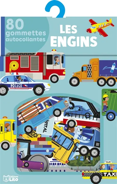 Les engins : 80 gommettes autocollantes
