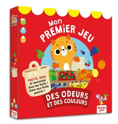 Mon premier jeu des odeurs et des couleurs : frotte, sens et reconnais tous les fruits ! Gare aux fruits pourris !
