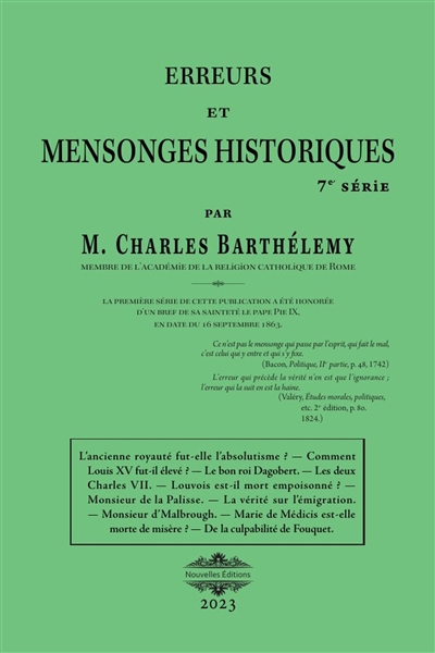 Erreurs et mensonges historiques 7 : Encore dix erreurs ou plutôt dix mensonges : ...