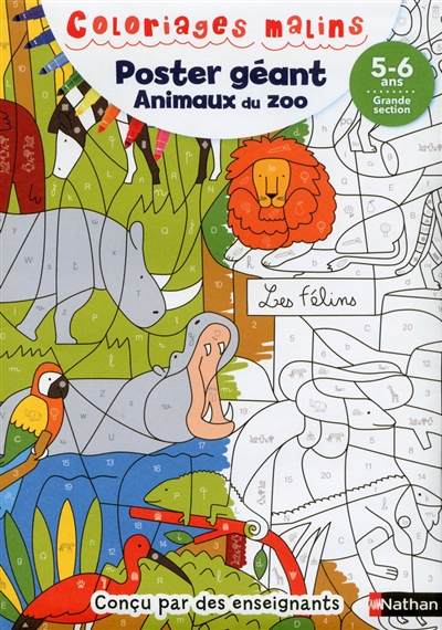 Poster géant animaux du zoo : 5-6 ans, grande section