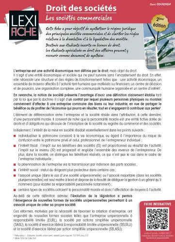 Droit des sociétés : les sociétés commerciales