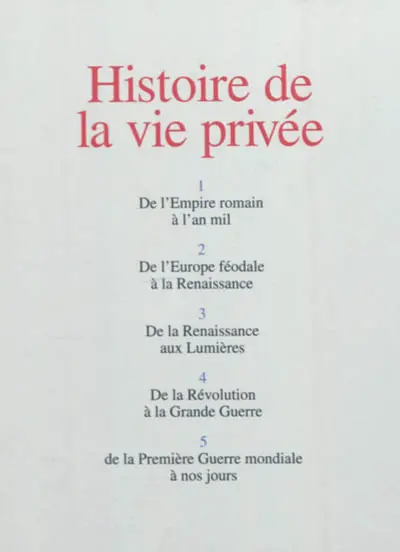 Histoire de la vie privée