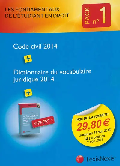 Pack n°1 : les fondamentaux de l'étudiant en droit