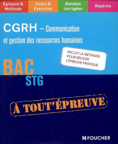 CGRH, communication et gestion des ressources humaines : bac STG
