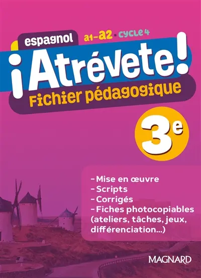 Atrévete! espagnol 3e, A1-A2, cycle 4 : fichier pédagogique