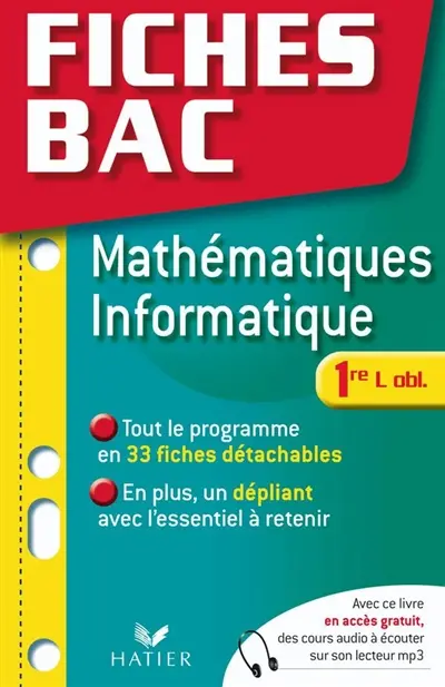 Mathématiques informatique, 1re L obligatoire