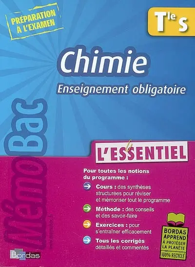 Chimie enseignement obligatoire terminale S