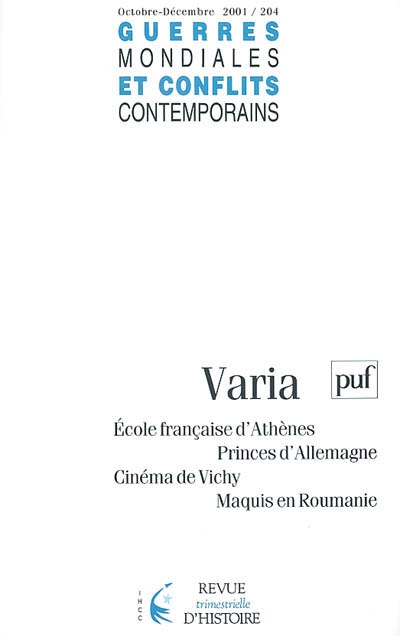 Guerres mondiales et conflits contemporains, n° 204