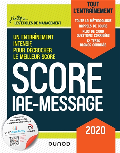 Score IAE-Message : tout l'entraînement : 2020