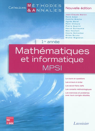 Mathématiques et informatique MPSI : 1re année
