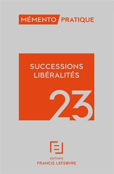 Successions, libéralités 2023