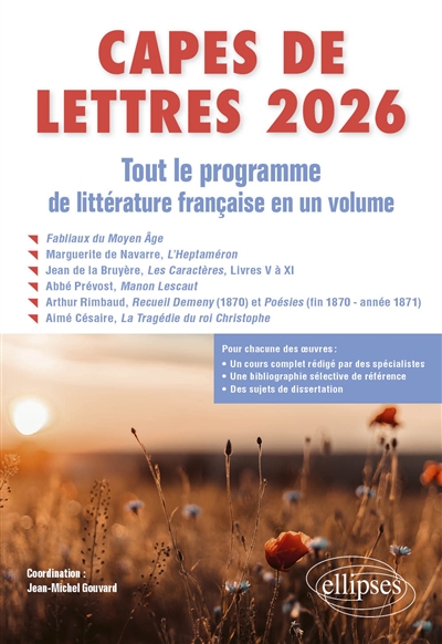 Capes de lettres 2026 : tout le programme de littérature française en un volume