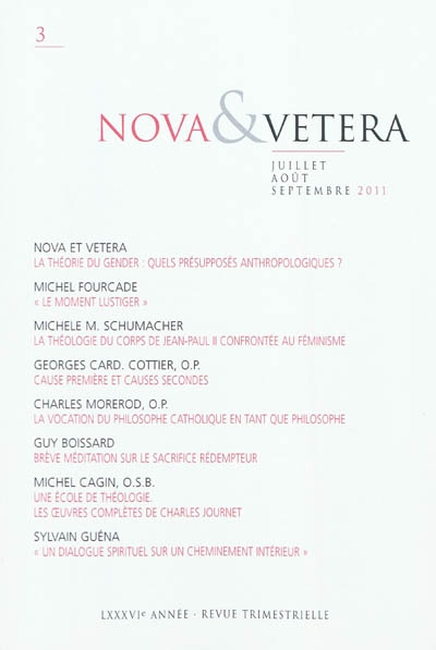 Nova & vetera, n° 3 (2011)