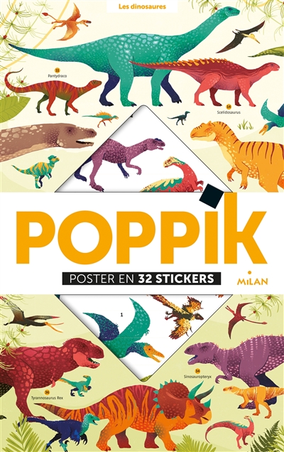Les dinosaures : poster en 32 stickers
