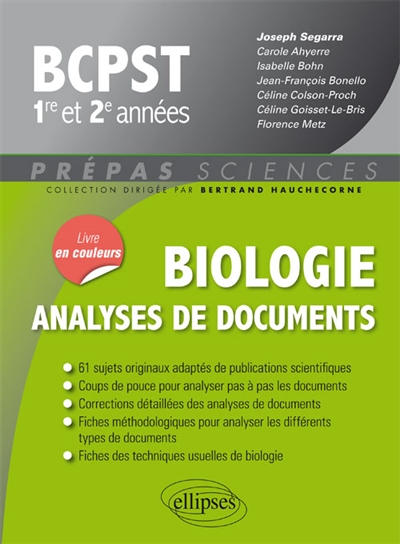 Biologie BCPST 1re et 2e années : analyse de documents