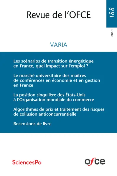 Revue de l'OFCE, n° 188. Varia
