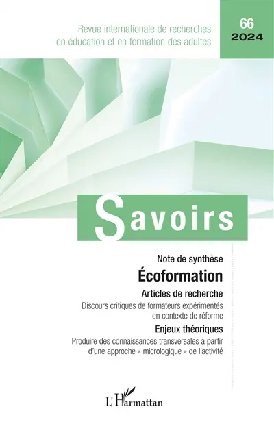 Savoirs, n° 66. Ecoformation : note de synthèse