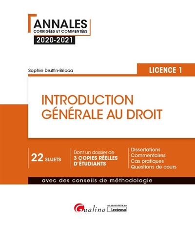 Introduction générale au droit : licence 1 : 2020-2021