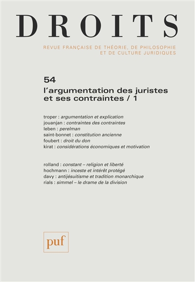 Droits, n° 54....
