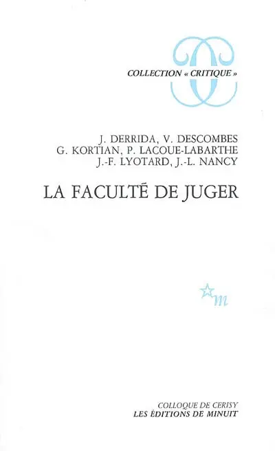 La faculté de juger