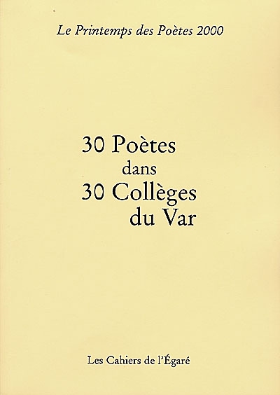 30 poètes dans 30 collèges du Var : le Printemps des poètes