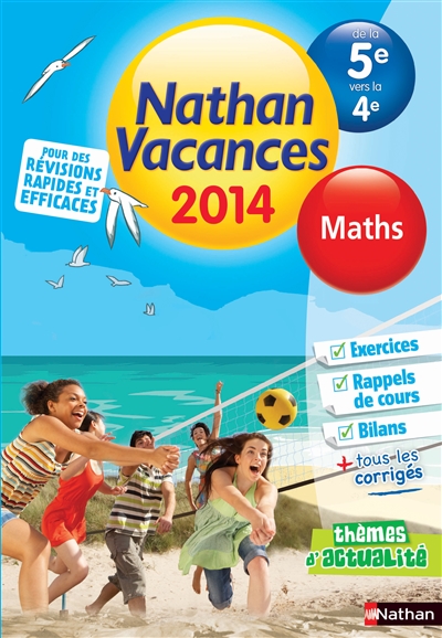 Nathan vacances 2014, de la 5e vers la 4e : maths