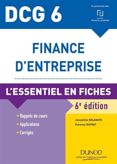 Finance d'entreprise, DCG 6 : l'essentiel en fiches