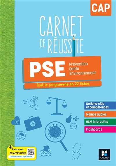 Carnet de réussite PSE, prévention, santé, environnement, CAP : tout le programme en 22 fiches