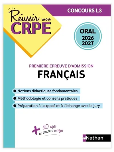 Français, épreuve de leçon : oral 2026-2027 : concours L3