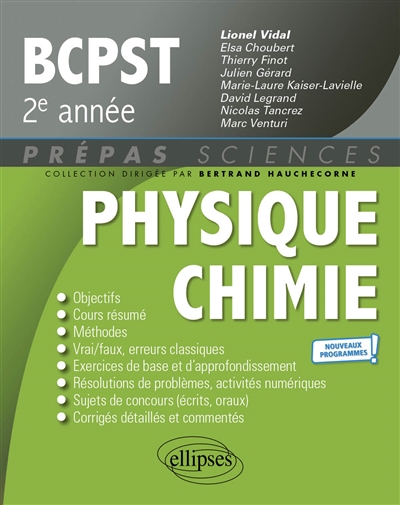 Physique chimie BCPST 2e année : nouveaux programmes !
